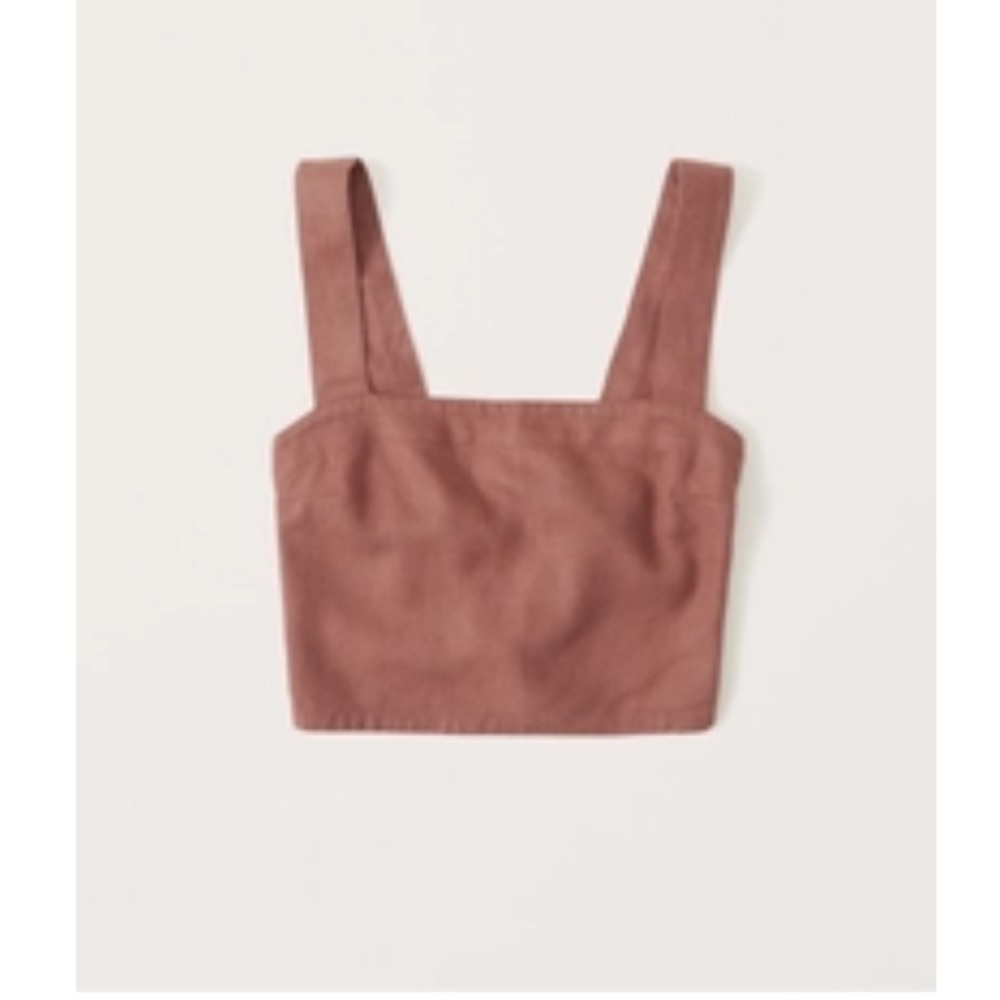 Abercrombie Cropped Linen-Blend Top
Color: dark terracotta